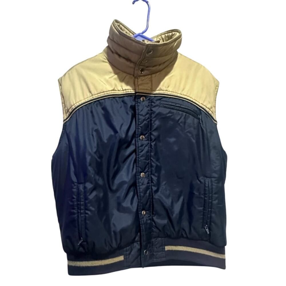VTG Natural High Down Outerwear Slash Zip Pocket Down Filled Vest Mens Sz XL